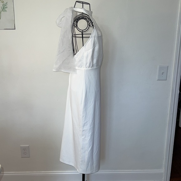 Lulus Glamorous Promise White Organza Halter Bodycon Midi Dress - Picture 6 of 10